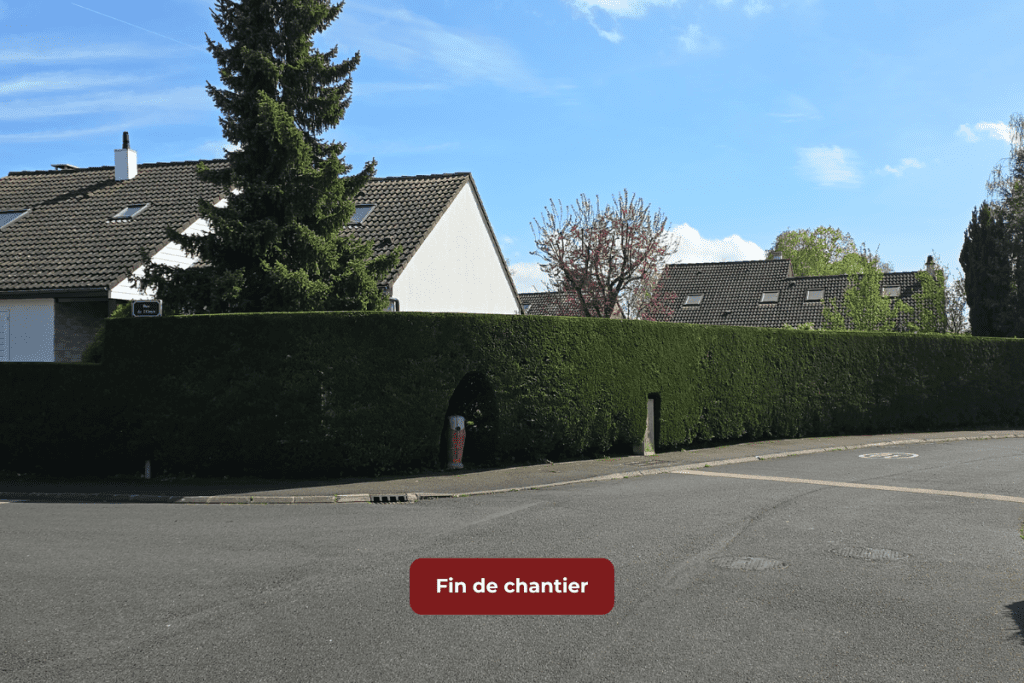Haie taillée et entretenue par Oxa’Lys Paysage pour un espace extérieur impeccable.